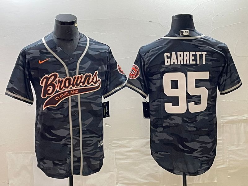 Men Cleveland Browns 95 Garrett Camo Nike 2023 Co Branding Game NFL Jersey style 1